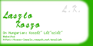 laszlo koszo business card